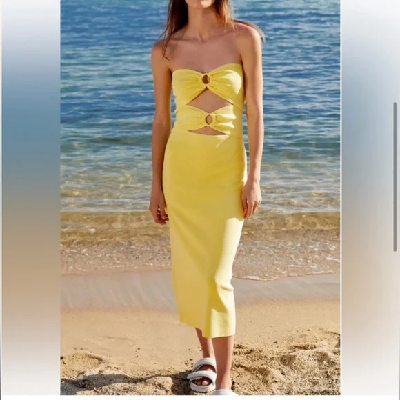 Solid and Striped Ariana Dress in Yellow - Picture 6 of 6